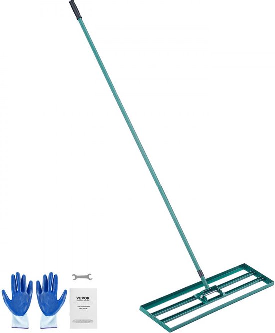 Gazonwisser 914x254 mm Basisplaat Egalisatiegereedschap Aluminiumlegering en Q235 Staal Egalisatiehark 1981 mm Stang Basisplaat Golfgras Egalisatiegereedschap voor het nivelleren van Zand Aarde Compost en Mos van ABLEGRID