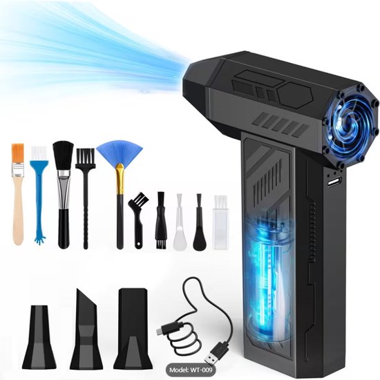 Gecomprimeerde Lucht Blazer Collector 130000 RPM Krachtige Ventilator, 4000mAh Batterij Draadloos Oplaadbare Turbo Blower, 4-Standen Instelbare van Merkloos	