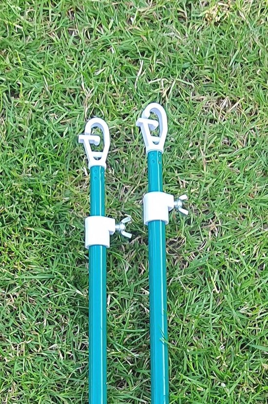 Gegalvaniseerde Metalen Waslijn Uitschuifbare Paal - 2 Stuks van Merkloos	