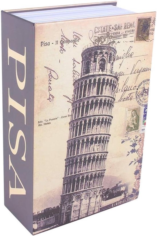 Geheime Boekkluis - Speciale Boekkluis - Woordenboekboek Geheime Kluis Beveiligingsdoos Geld Contant Geld Sieraden Lock Box Boekkluis met Sleutelslot Omleidingsboek Klein - Pisa Leaning Tower Type van Merkloos	