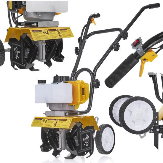 GEKO Benzine tuinfrees - 28 cm werkbreedte - 4 messen - 5-10 cm diepte - 52cc motor van GEKO