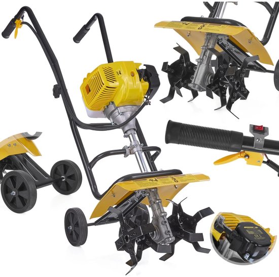 GEKO Benzine tuinfrees - 30 cm werkbreedte - 4 messen - 5-10 cm diepte - 52cc motor van Geko