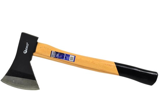 GEKO Bijl - Houten handvat - Antislip grip - Hoogwaardige koolstofstaal - 1000g van Geko