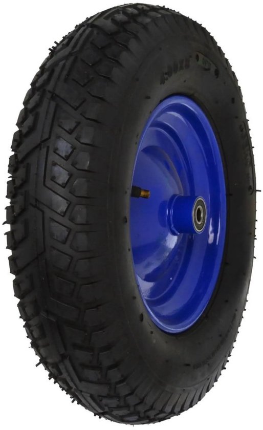 GEKO Blauw wiel - 140 kg draagkracht - 6-laags - Inclusief as - Voor kruiwagens en karren van GEKO