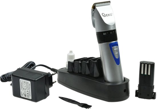 GEKO Draadloze huisdierentrimmer - keramisch en titanium - verstelbare snijlengte - met accessoires van Geko