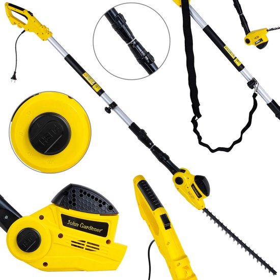 GEKO Elektrische telescopische heggenschaar - 550W - 55 cm snijlengte - Verstelbare kop - 2,1-2,7 m lengte van Merkloos	