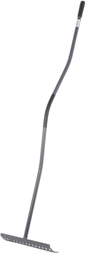 GEKO Ergonomische hark - 16 tanden - 41 cm breed - Stalen steel - Zwart-blauw van Merkloos	