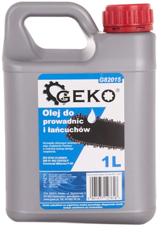 GEKO Kettingzaagolie - Smeermiddel voor Ketting en Zaagblad - 1L van Geko