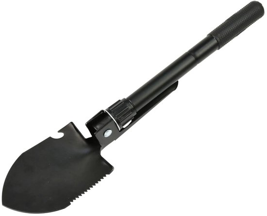 GEKO Opvouwbare multitool schep - 4-in-1 - compact en duurzaam - staal - 41 cm - zwart van Geko