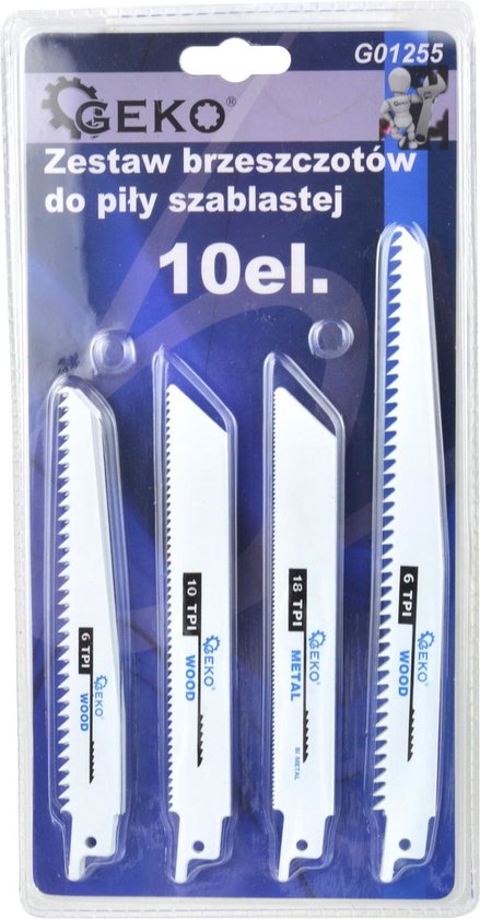 Geko Reciprozaagbladen 10 Stuks - Metaal en Hout van Geko