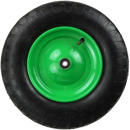GEKO Rubberwiel - 4.00-8 - Groene Velg - 4 Lagen - Voor Kruiwagens van Geko