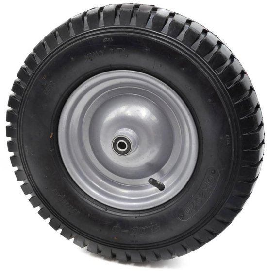 GEKO Rubberwiel voor kruiwagen - 180 kg draagkracht - 8-laags - 12 mm as - 405 mm diameter van Geko