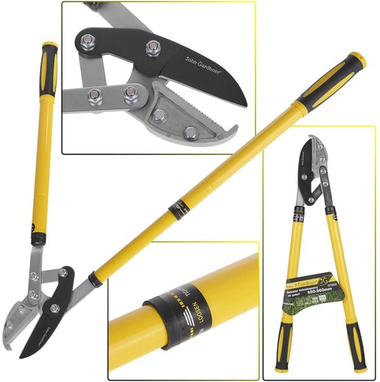 GEKO Telescopische takkenschaar - Anvil snede - Teflon coating - 675-1025 mm - Ergonomische grip van Geko