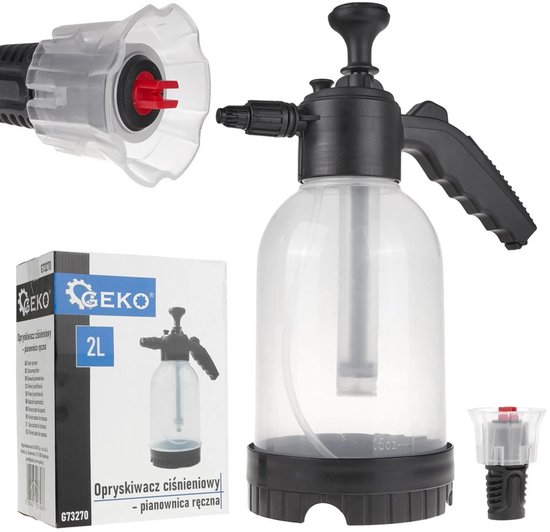 GEKO Tuinspuit en schuimgenerator - 2 liter - Transparante tank - Duurzaam kunststof