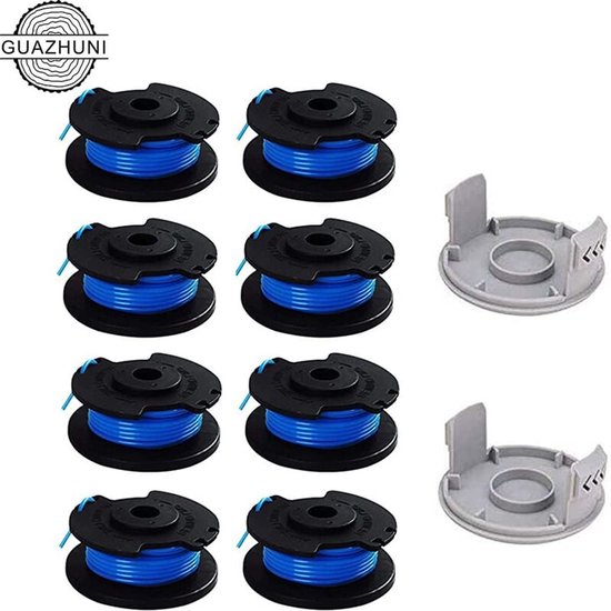 Geldt voor 10 stuks vervangende spoel voor Ryobi duimtrimmer, compatibel met Ryobi One+ AC14RL3A, snoerloze draadtrimmer, 8 spoelen + 2 snijkappen van Unbranded