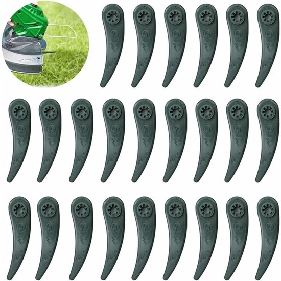 Geldt voor 24-delige vervangingsmesset voor Bosch bosmaaier Durablade Art 23-18 LI Art 26-18 LI, Groen van Bosch