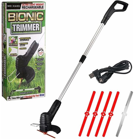 Geldt voor Snoerloze elektrische bosmaaier, snoerloze grastrimmer met mes, gemotoriseerd tuingereedschap, accu grastrimmer in de tuin, met een telescopische steel, voor gazons tuinmaaien————Hot Sale Products van Merkloos	