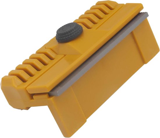 Geleiderailrechter - Zaagblad Vijl - Kettingzaag Onderhoud - Ergonomische Houder - 100mm x 36mm - Geel