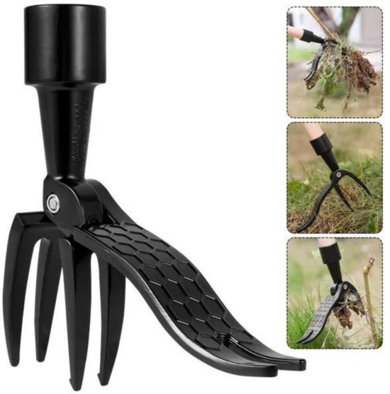 GELLDG Handmatige Onkruidwieder - Staande Wiedmachine - 4-Klauwen Stalen Onkruidtrekker - Geschikt voor Tuin en Gazon - Duurzaam Metaal - Vervangbaar Hoofd Zonder Steel - Afmetingen 14.5x13.5x3cm