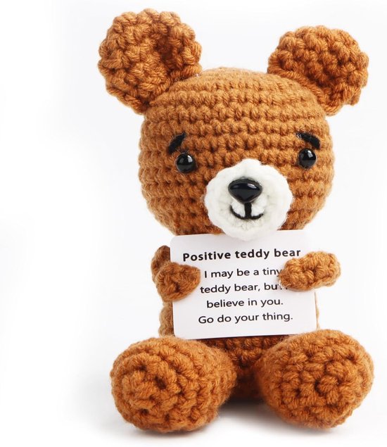 Geluksbrenger Beer Pocket Hug - Geluksbeerchi - kleine cadeaus voor vrouwen - moedermakers - cadeau voor volwassenen en kinderen - schattige geschenken van Merkloos	