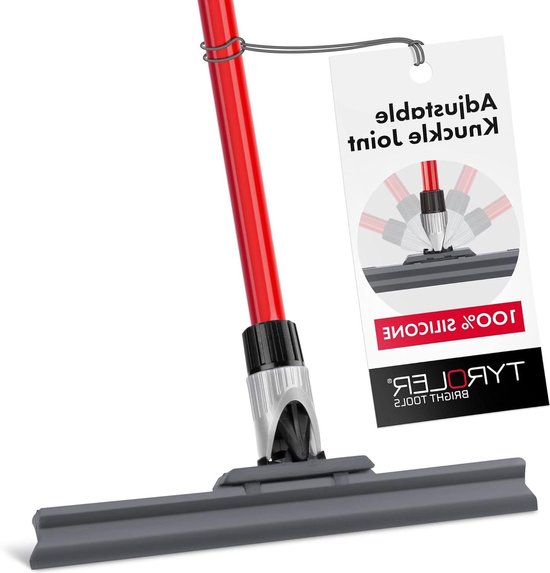 Gepatenteerde Vloerwisser 30 Cm - Massieve 100% Siliconen - Lange Handgreep 140 Cm - Verstelbare Knokkelvoeg - Voor Wassen Drogen Badkamer van Mopnado