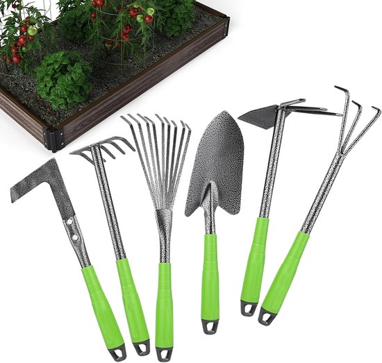 Gereedschap Set - Handgereedschap Tuin - Planten Verzorgen - Ergonomische Greep - 6 Delen - Grijs