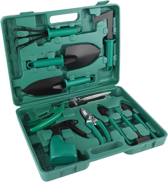 Gereedschap Set - Tuingereedschap Kit - Tuinonderhoud - Stalen Constructie - 10 Delig - Grijs