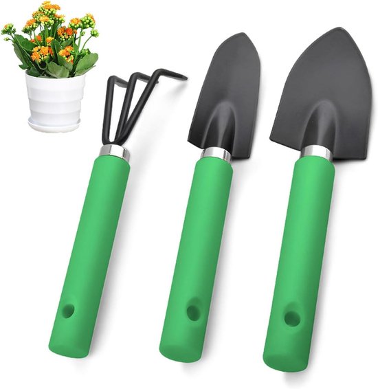 Gereedschap Tuin - Handgereedschap Set - Planten Verpotten - Ergonomische Handgrepen - 3-delig - Groen