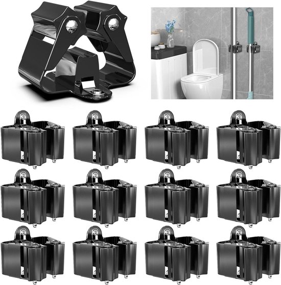 Gereedschapshouder voor aan de muur 12 stuks - Tuingereedschapshouder voor huis tuin - Schephouder van Merkloos	