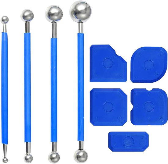 Gereedschapsschraperset - Voegverwijderaar Schraper - Tegels Afwerken - 9 Delige Set - 169 x 114 x 23 cm - Grijs