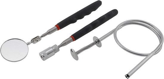 Gereedschapsset Hefmagneet - Pick-up Tools - Kleine Onderdelen Grijpen - Telescopisch Met LED - 80cm Uittrekbaar van Merkloos	