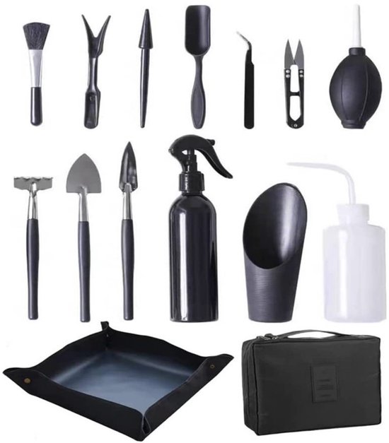 Gereedschapsset voor bonsai, 15-delige starterskit met tuingereedschap - Pak de tas met gereedschap van Merkloos	