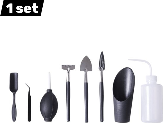 Gereedschapsset voor vetplanten - Mini tuingereedschap - Verplanten en verpotten van kamerplanten - Verzorging van cactussen en vetplanten van Merkloos	