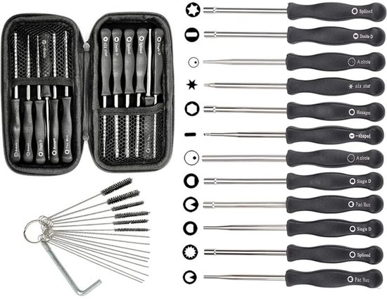 Geschikt voor 12-delige carburateurafstelset en draagtas voor kleine 2-taktmotoren voor Poulan voor Husqvarna voor STIHL voor Echo Trimmer Kettingzaag van Merkloos	