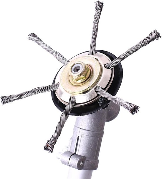 Geschikt voor 2 stuks grastrimmerkop met benzinemotor, onverwoestbare tuingrasmaaier, draadborstelkop met geknoopte draad, 24,5 mm voor vervangingsgereedschap voor bosmaaier (7 inch) van Merkloos	