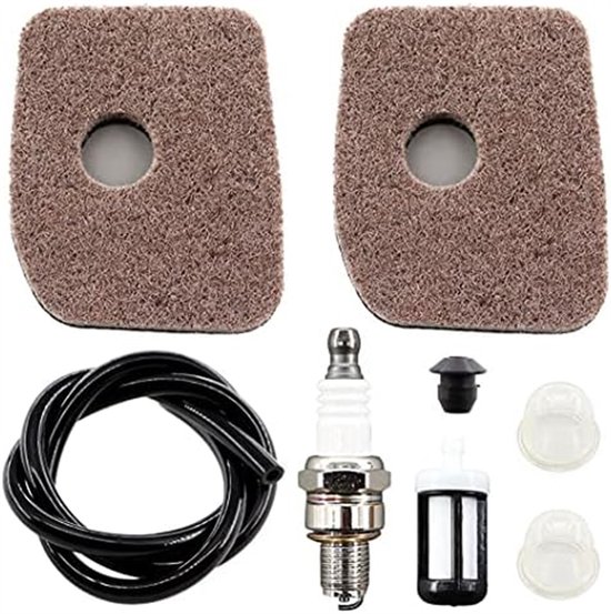 Geschikt voor 2x Luchtfilter met brandstoffilter Brandstofslang voor Stihl BG56, BG56C, BG66, BG66C, BG86, BG86C, BR200, SH56, SH56C, SH86, SH86C Blower Fan Vervangt 4241 120 1800 van Stihl