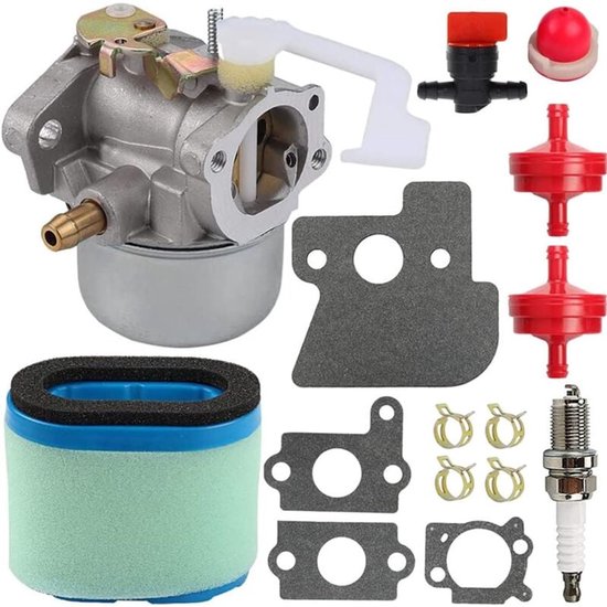 Geschikt voor 698055 Carburateurvervanging voor Briggs & Stratton 690152 694203 121602 121607 121612 motoren, met 697029 690610 luchtfilterpakkingen brandstoffilter van Merkloos	