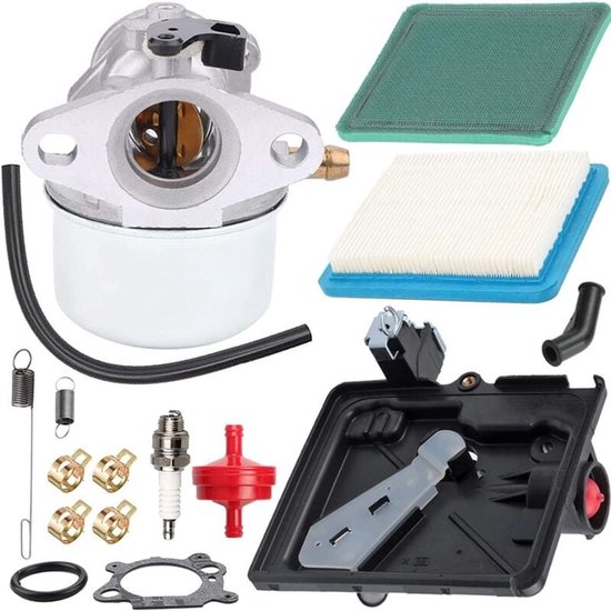 Geschikt voor 799868 498170 Carburateur voor Briggs & Stratton 124T02 124T07 126M02 129700 12V800 12C700 4-takt kleine motoren, vervangt 14111 799872 694202, met luchtfilterprimerbasis van HURI