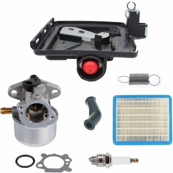 Geschikt voor 799868 Carburateur - 795259 Luchtfilterreiniger primer basis - Luchtfilterset met bladveer - Voor 122000 model 4-takt kleine motor van Merkloos	