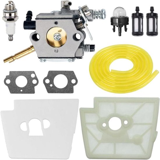 Geschikt voor Carburateur compatibel met Stihl FS160 FS220 FS180 FS280 FR220 Grastrimmer Vervangt voor Zama C15-51 C1S-S3G met luchtfilter en bougiebrandstofleiding van Hipa