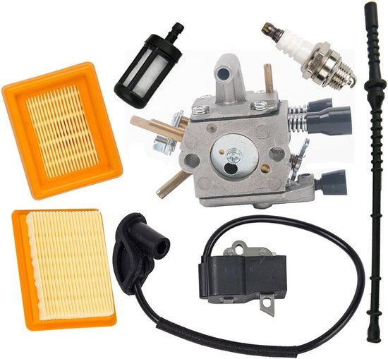Geschikt voor Carburateur met brandstoffilter en bobine voor Stihl FS120 FS200 FS250 FS300 FS350 bosmaaier van Merkloos	