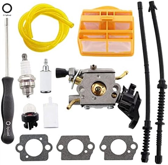 Geschikt voor Carburateur met pakking Luchtfilter Brandstofleiding Bougie voor Husqvarna 445 445E 450 450E 445II 450II Kettingzaag Jonsered CS2245 CS2250 S Vervangt ZAMA C1M-EL37B 506450401 van Merkloos	