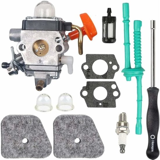 Geschikt voor Carburateurpakking - Brandstofluchtfilter - Vervangingsset compatibel met Stihl FS110R FS130R FS100 KM130R FS130 FS90 KM90R KM90 FS100RX FS110 KM110R HT100 HT101 van Merkloos	