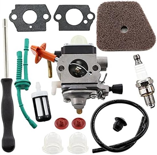 Geschikt voor Carburateurset voor Sthil FS87 FS90 FS100 FS110 FS130 HL95 HL100 HT100 HT101 KM90 KM100 KM110 SP90 Lijnsnijder 4180-120-0610 Vervanging met luchtfilterschroevendraaier van Merkloos	