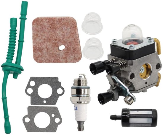 Geschikt voor Carburateurset voor Stihl FS38 FS45 FS46 FS55 FS74 FS75 FS80 FS85 HL45 HL75 HS70 HS74 KM55 KM55R grasmaaier carburateur met carb slangset vervangend luchtfilter van Hipa