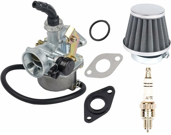 Geschikt voor Compatibel met PZ19 PZ 19mm kabelchoke carburateur carburateur luchtfilter bougie met o-ring geschikt voor 90cc 110cc 125cc ATV Quad Dirt Bike TaoTao Sunl van Merkloos	
