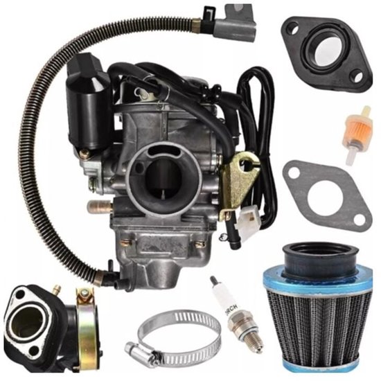 Geschikt voor Gy6 125CC carburateur combo kit PD24 GY6150 carburateur inlaatpijp luchtfilter bougie van aPro