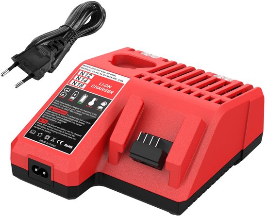 Geschikt voor M12 & M18 lader voor Milwaukee M18 lader M12 accu 48-11-2420 48-11-1840 voor Milwaukee 12V-18V accu van Milwaukee