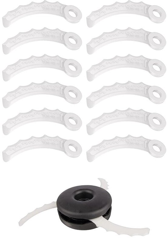 Geschikt voor - MAKITA - 12 stuks kunststof mesjes, voor Makita bosmaaier 198426-9 198383-1 van Merkloos	