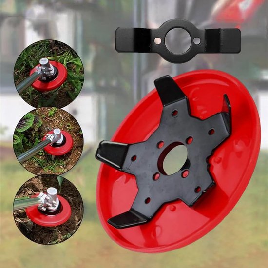 Geschikt voor Onkruidplaat voor grastrimmer, onkruidschijf met 2 soorten snijbladen, universele grasmaaierkop, bosmaaierkop voor rijstvelden en kale gronden van Merkloos	
